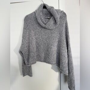 Free people gray cowl neck sweater